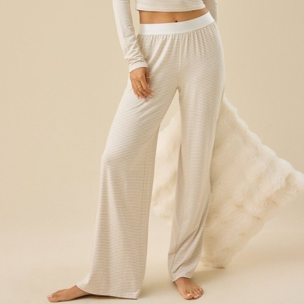 Altar'd State Ellie Striped Pants Blue and White